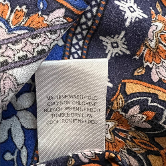 Daniel Rainn Tunic Blouse in Faux Multicolored Patchwork Boho Size Medium - Picture 6 of 6